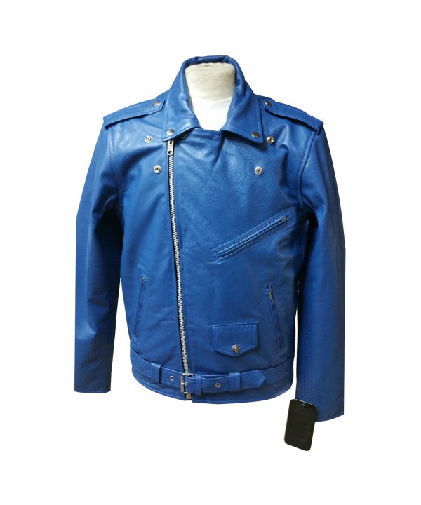 Mens Brando Style Motors Bike Real Leather Jacket