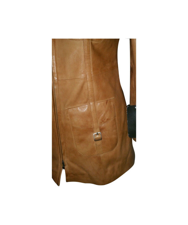 Soft Tan Knee Length Jacket121