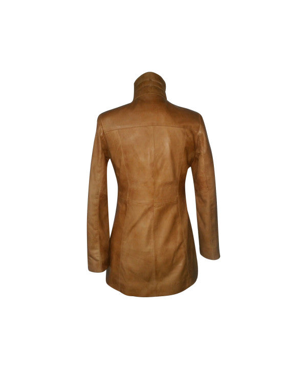 Soft Tan Knee Length Jacket121