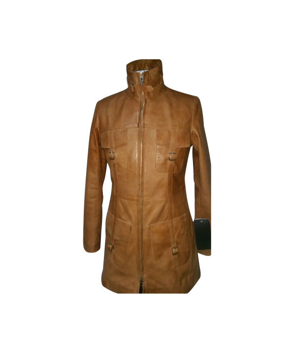 Soft Tan Knee Length Jacket121