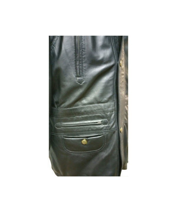 MEN PARKA LEATHER COAT