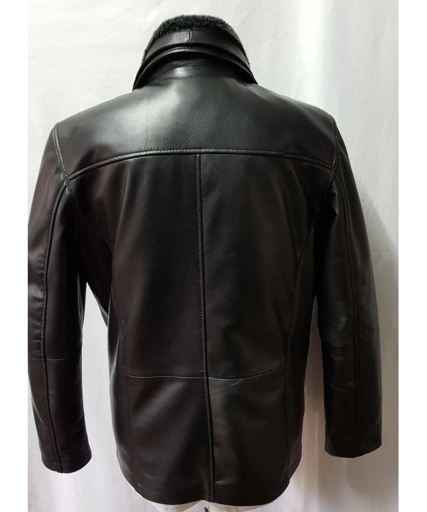 Men's Black Leather ¾