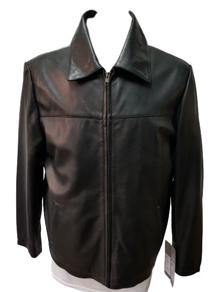 Harrington Sheep Soft Nappa Black Leather Jacket
