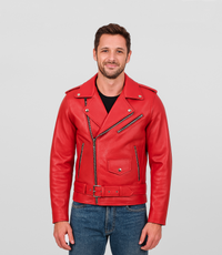 Mens Brando Perfecto Motor Biker Leather Jacket