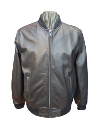 Mens Classic Leather Bomber Jacket