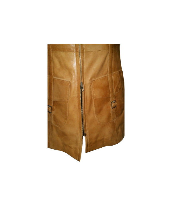 Soft Tan Knee Length Jacket121