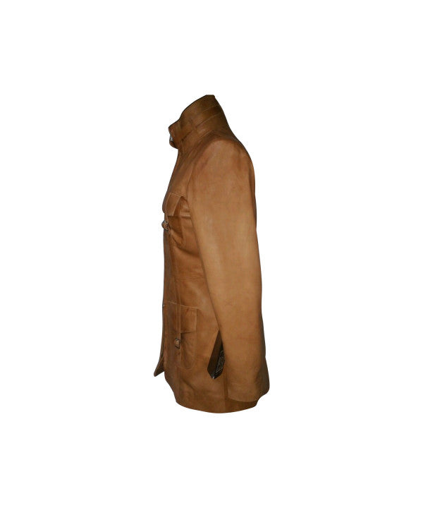 Soft Tan Knee Length Jacket121