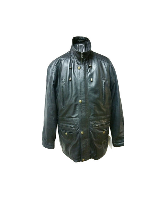 MEN PARKA LEATHER COAT