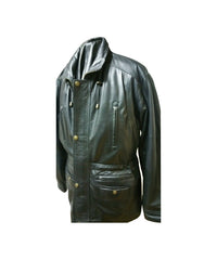 Men Parka Leather Coat