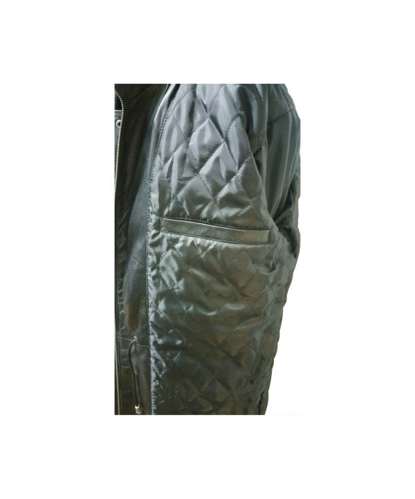 Men Parka Leather Coat