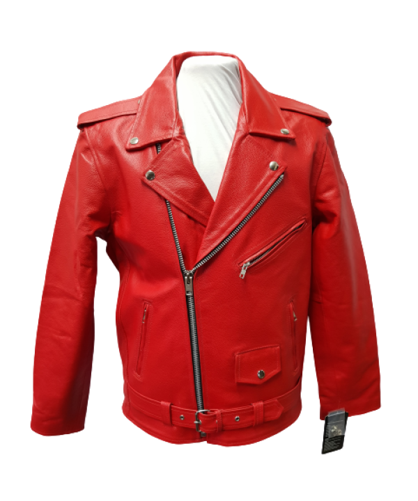Mens Brando Perfecto Motor Biker Leather Jacket