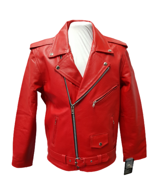 Mens Brando Perfecto Motor Biker Leather Jacket