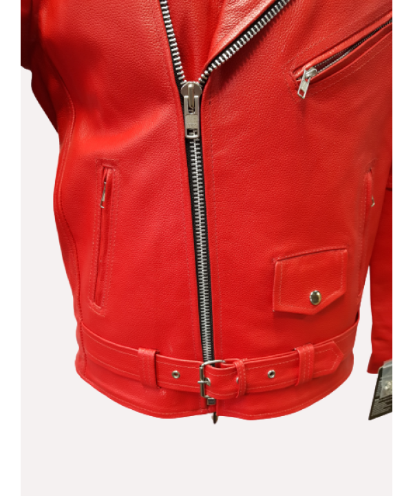 Mens Brando Perfecto Motor Biker Leather Jacket