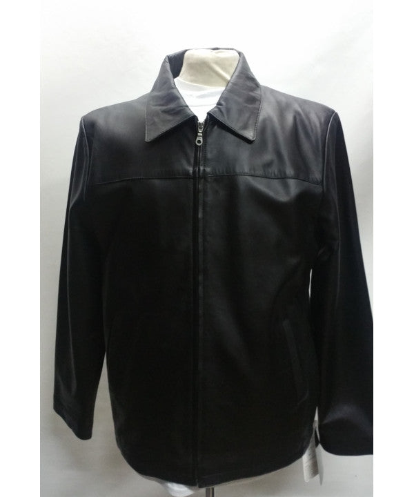 Harrington Antique Soft Black Leather Jacket