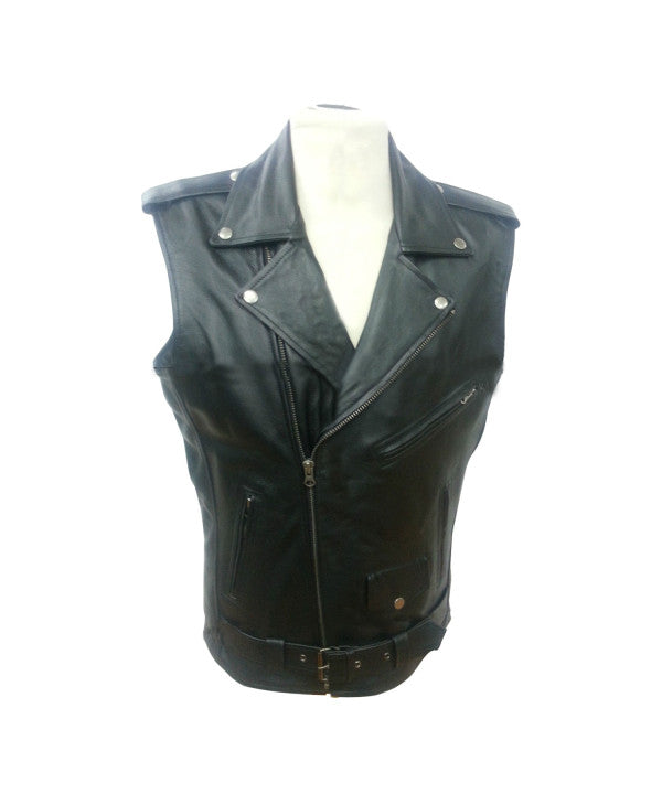 Mens Brando Perfecto Style Motor Biker SLEEVELESS