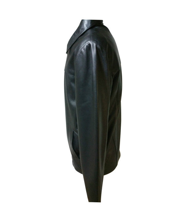 Harrington Sheep Soft Nappa Black Leather Jacket