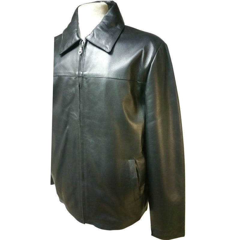 Harrington Sheep Soft Nappa Black Leather Jacket