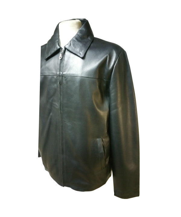 Harrington Sheep Soft Nappa Black Leather Jacket