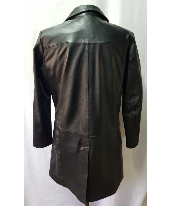 Men classic leather coat - C476