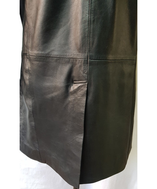 Men classic leather coat - C476