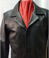 Men classic leather coat - C476
