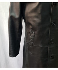 Men classic leather coat - C476
