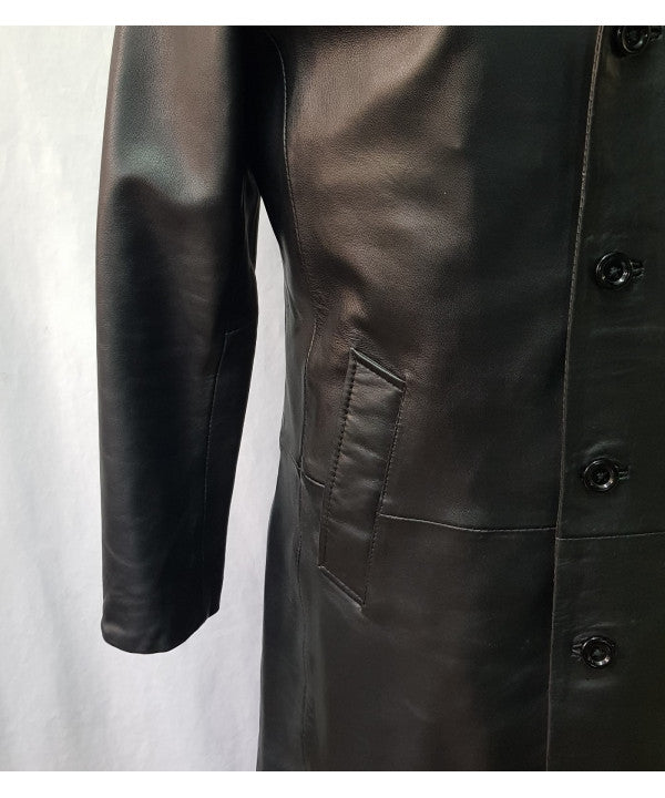 Men classic leather coat - C476