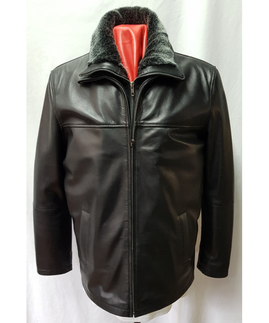 Men's Black Leather ¾