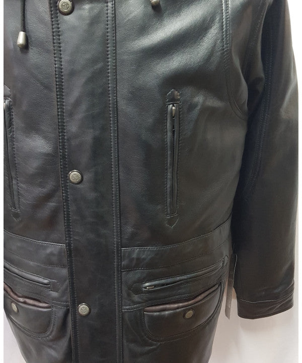 3/4 Car Coat Black/Brown G300