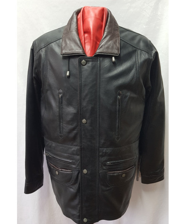 3/4 Car Coat Black/Brown G300