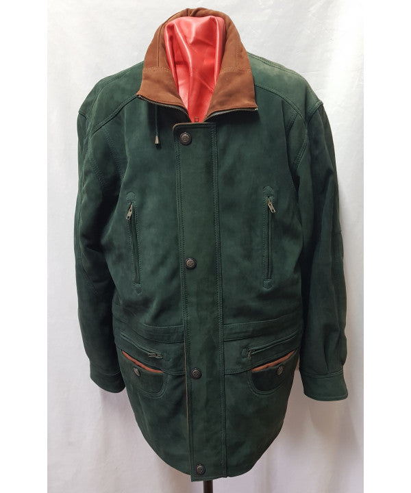 3/4 Car Coat Green Nubuck G300