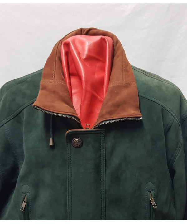 3/4 Car Coat Green Nubuck G300